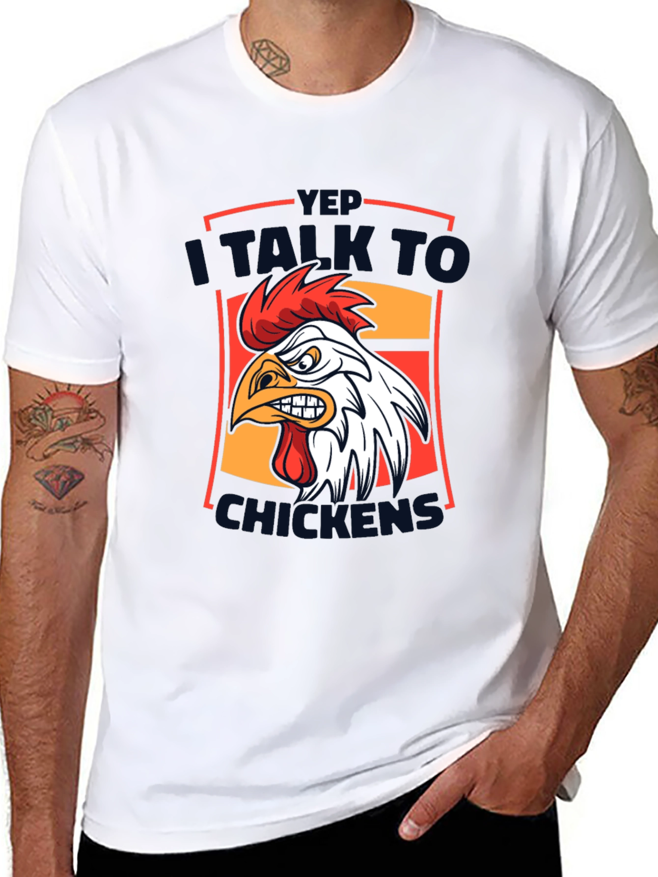 Black Funny Chicken T-Shirt - I Talk to Chickens Graphic Tee view 8