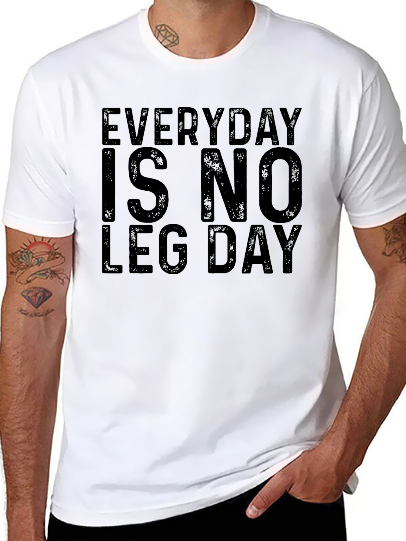 Black Everyday is No Leg Day - Black T-Shirt view 8