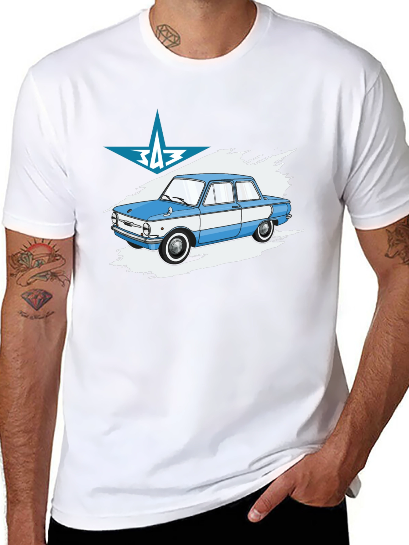 Retro Car T-Shirt - ZAZ Zaporozhets Graphic Tee - 8