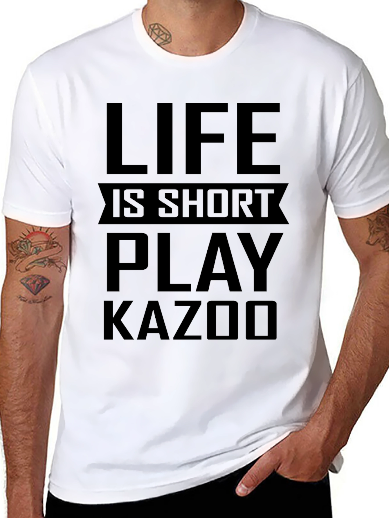 Black Life is Short Play Kazoo T-Shirt - Novelty Tee view 8