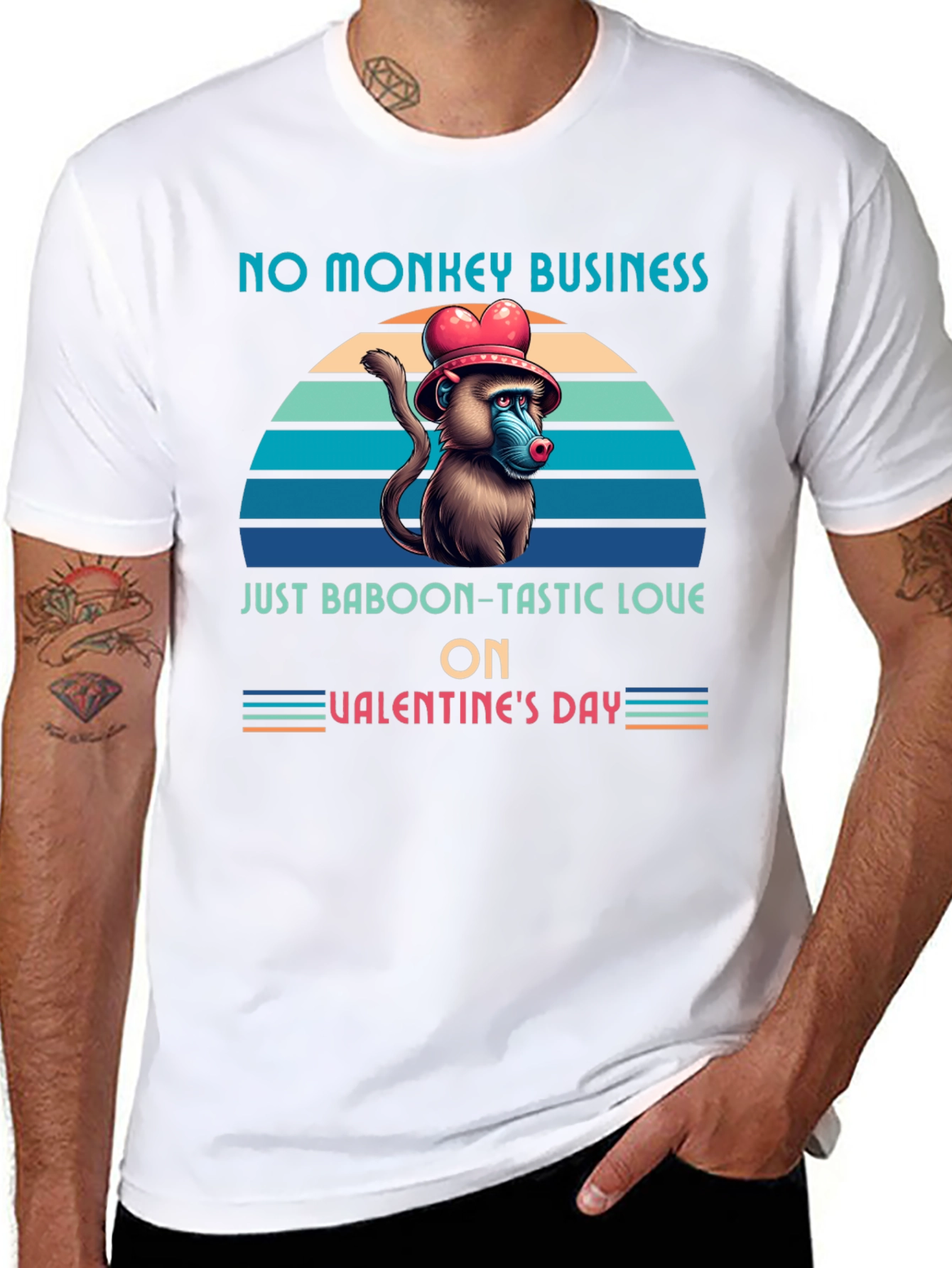 Black Baboon-tastic Valentine's Day T-Shirt view 8