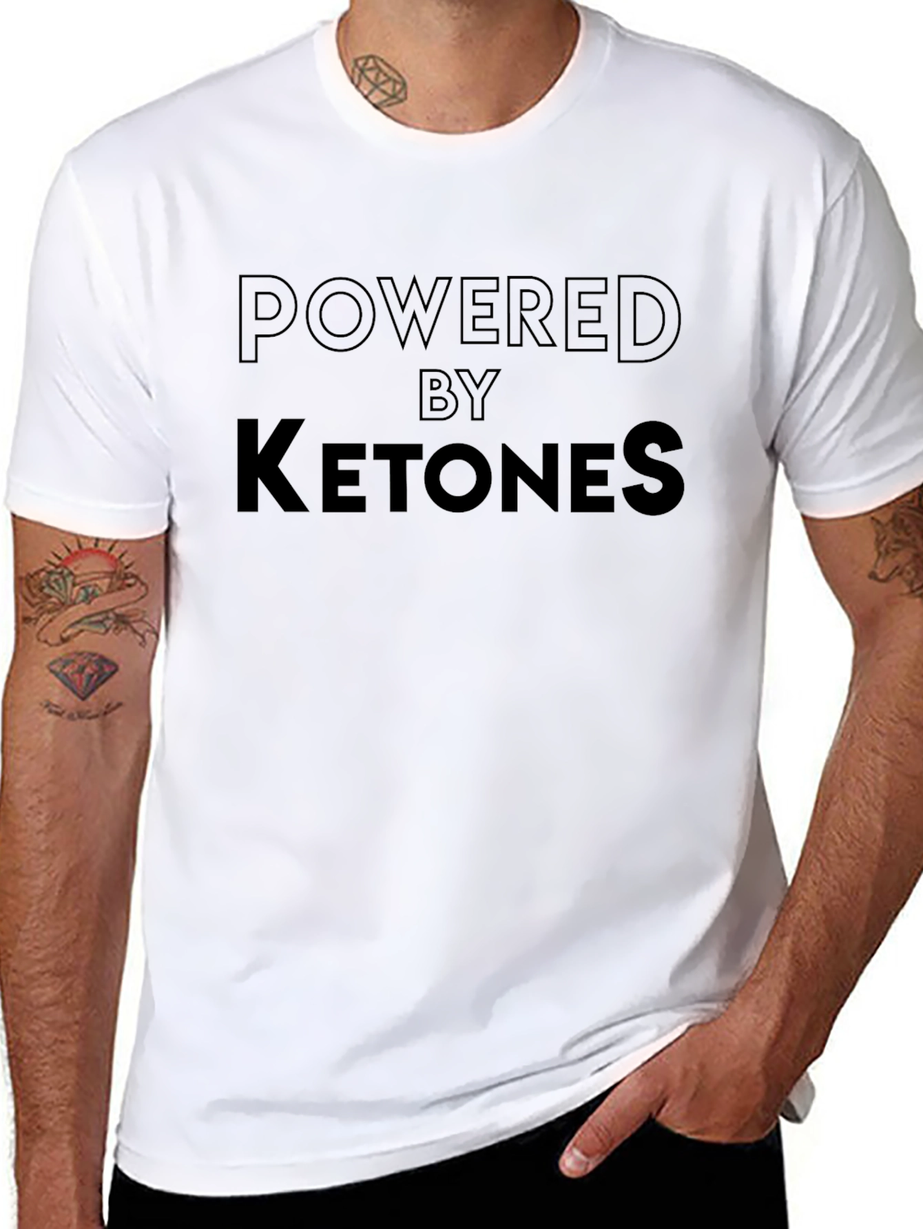 Black Powered By Ketones Black Graphic T-Shirt view 8
