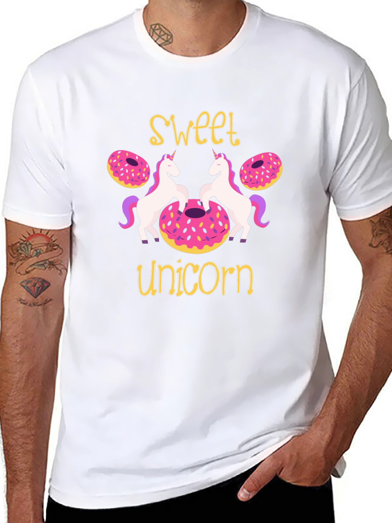 Black Sweet Unicorn Donut T-Shirt view 8