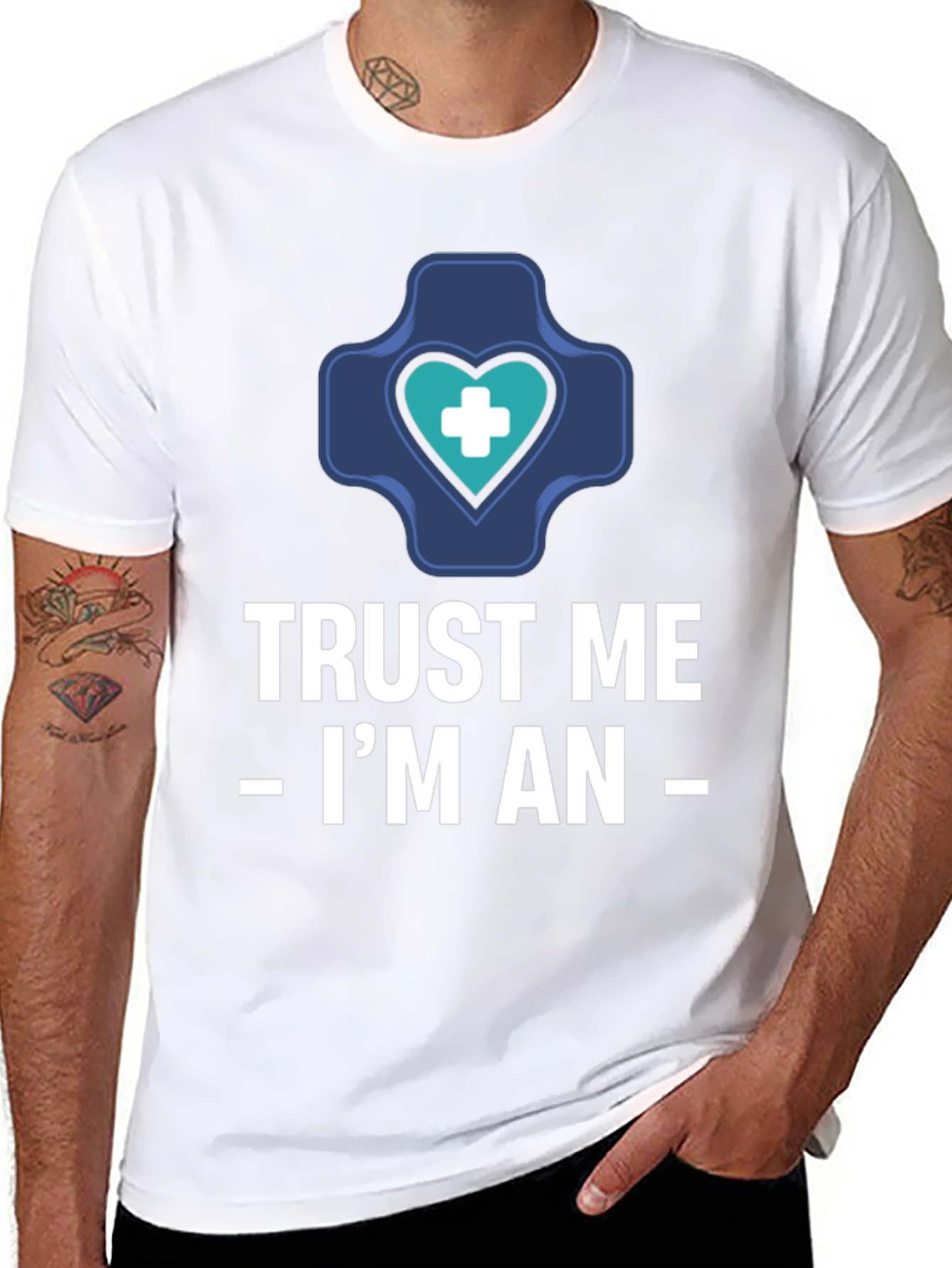 Black Trust Me I'm An T-Shirt - Medical view 8