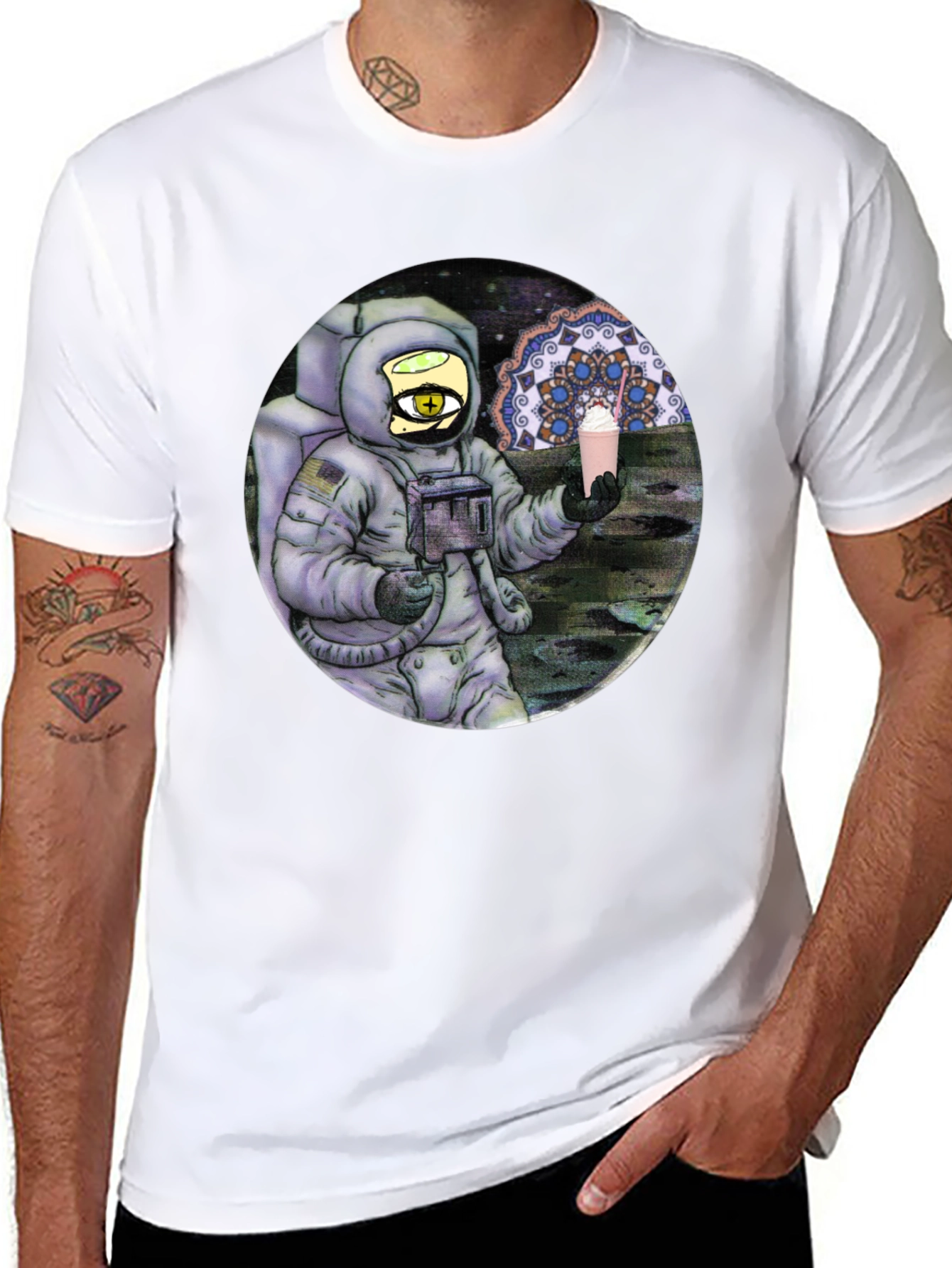 Black Astronaut Shake T-Shirt - Cosmic Comfort view 8