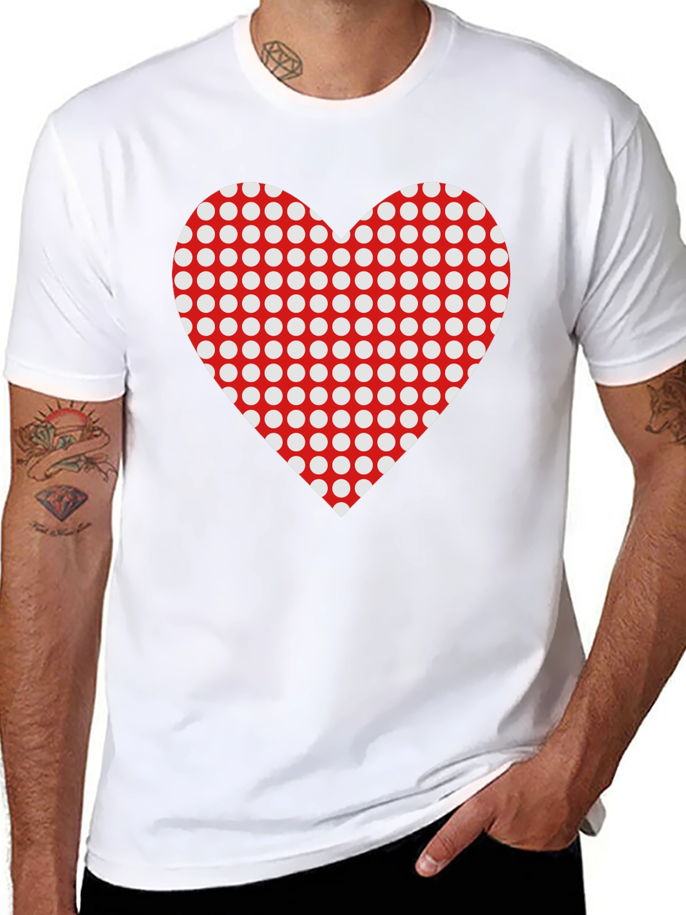 Black Heart Polka Dot Black T-Shirt view 8