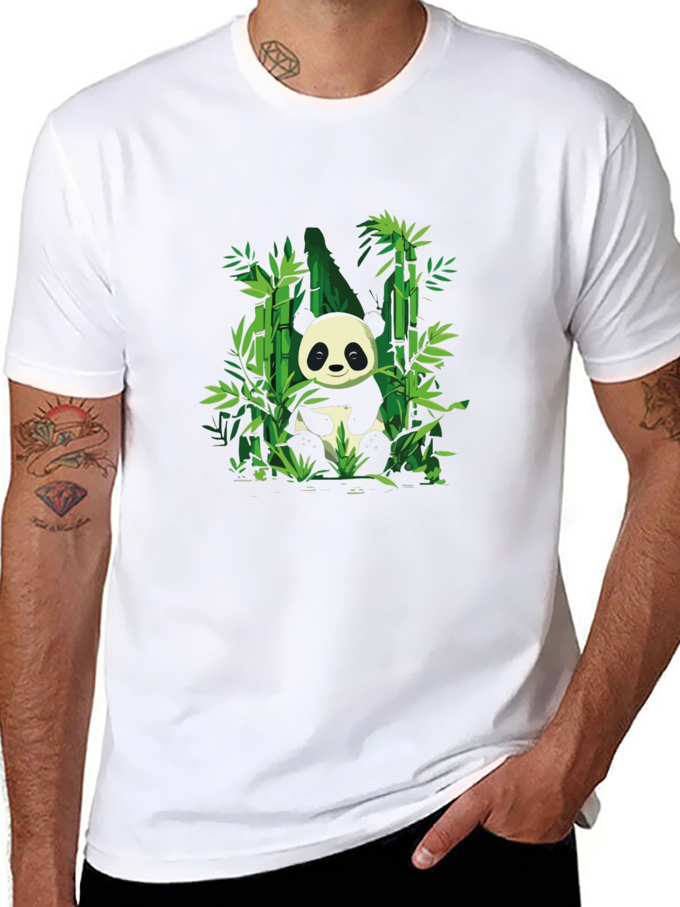 Black Panda Bamboo Graphic T-Shirt - Soft Cotton Blend view 8
