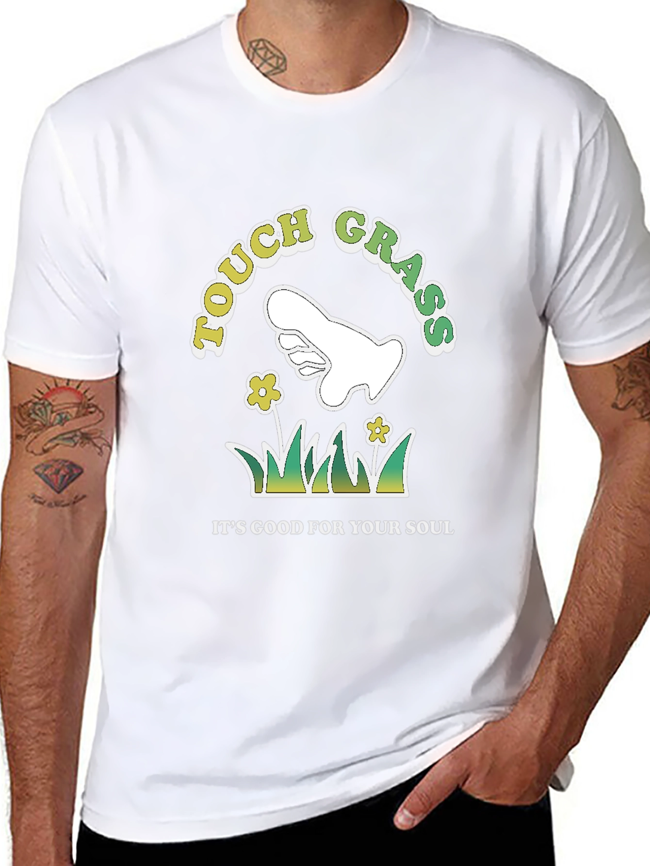 Black Touch Grass T-Shirt, Good For Your Soul Graphic Tee view 8