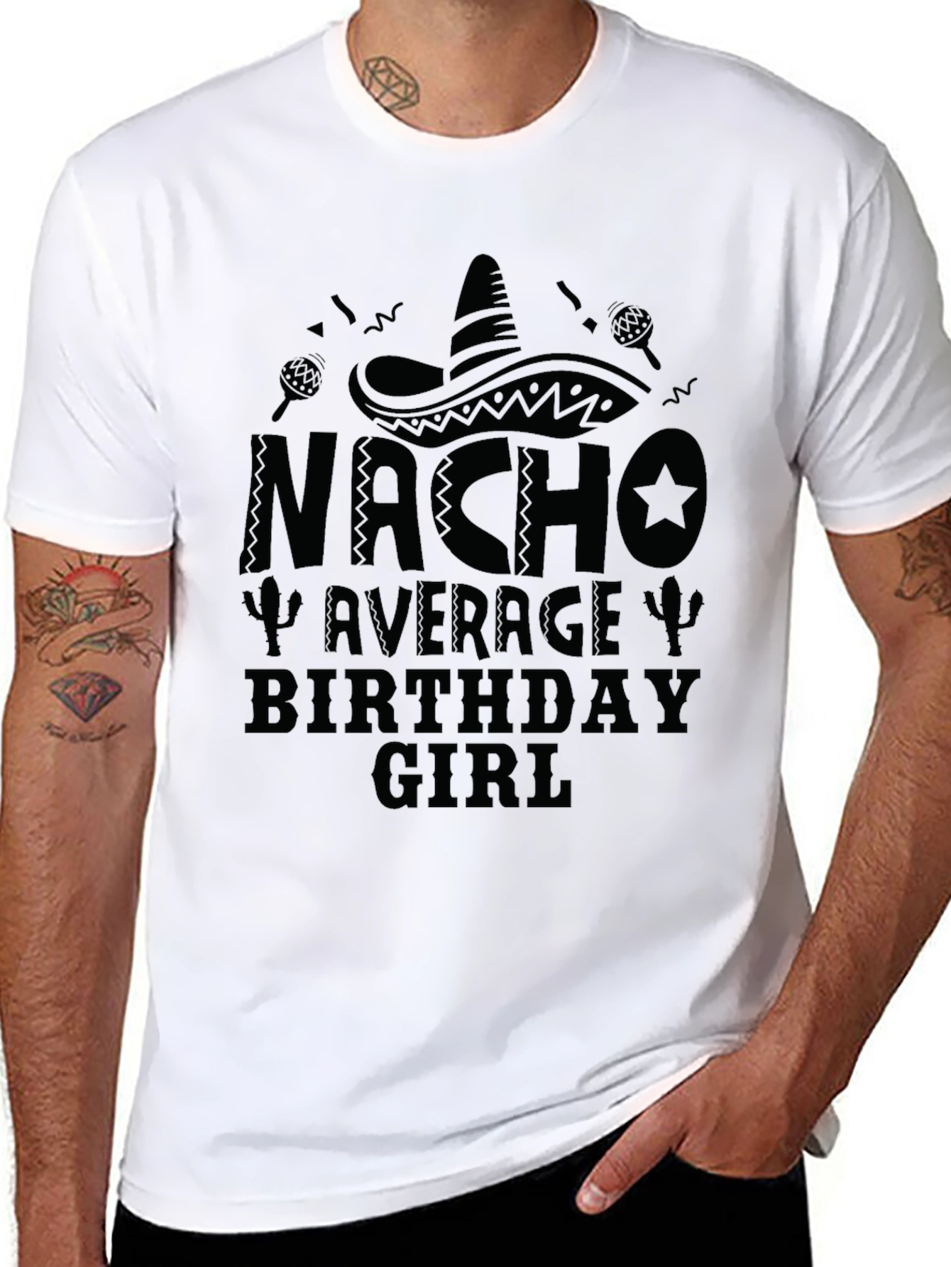 Black Nacho Average Birthday Girl T-Shirt view 8