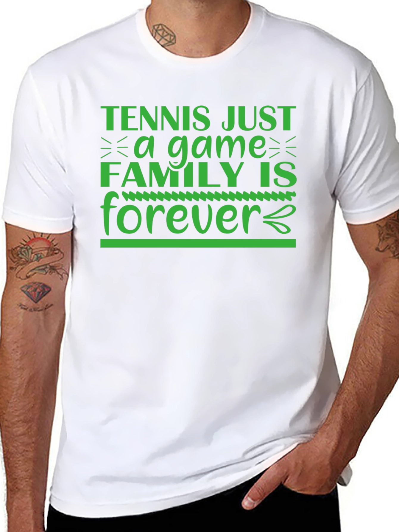 Black Tennis & Family Forever Graphic Tee view 8