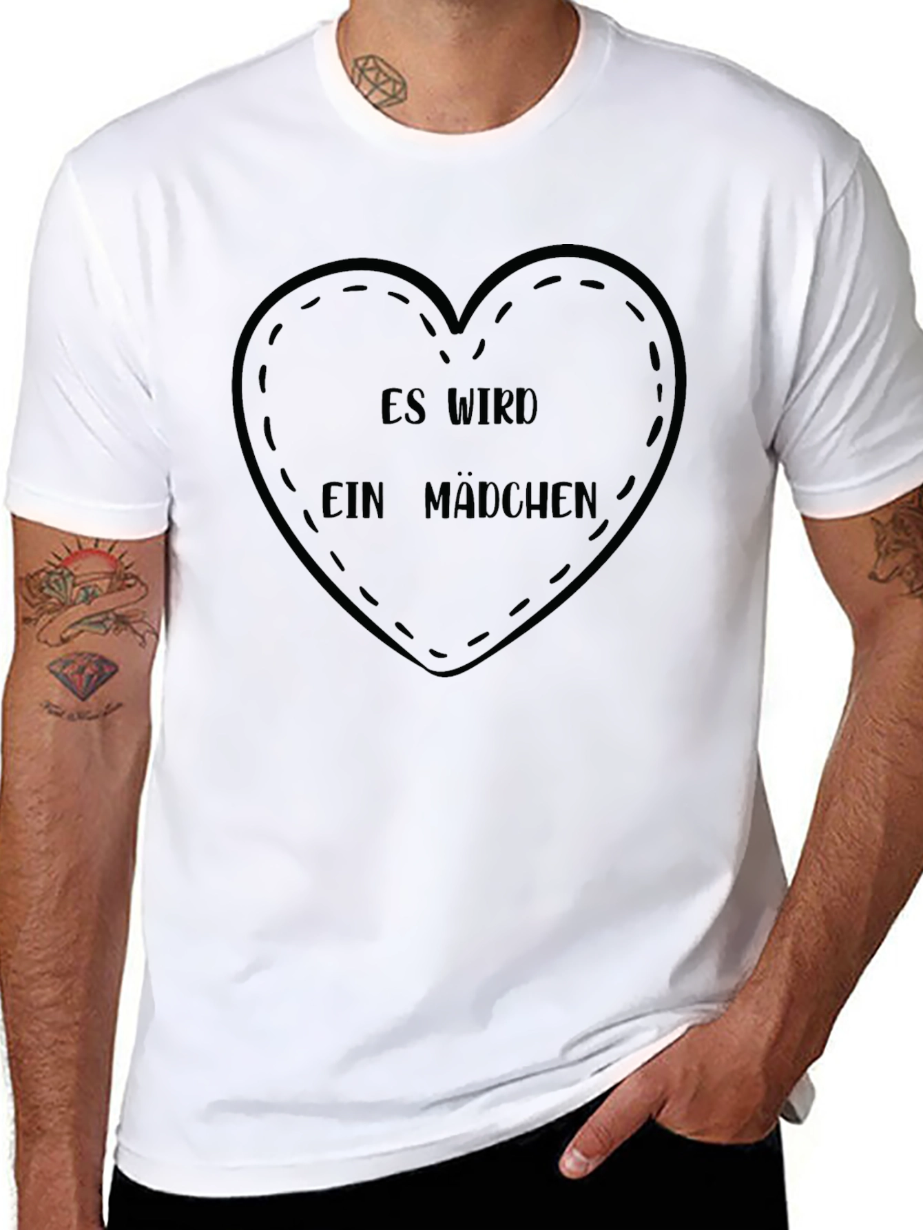 Black Es Wird Ein Madchen T-Shirt - Baby Announcement Tee view 8
