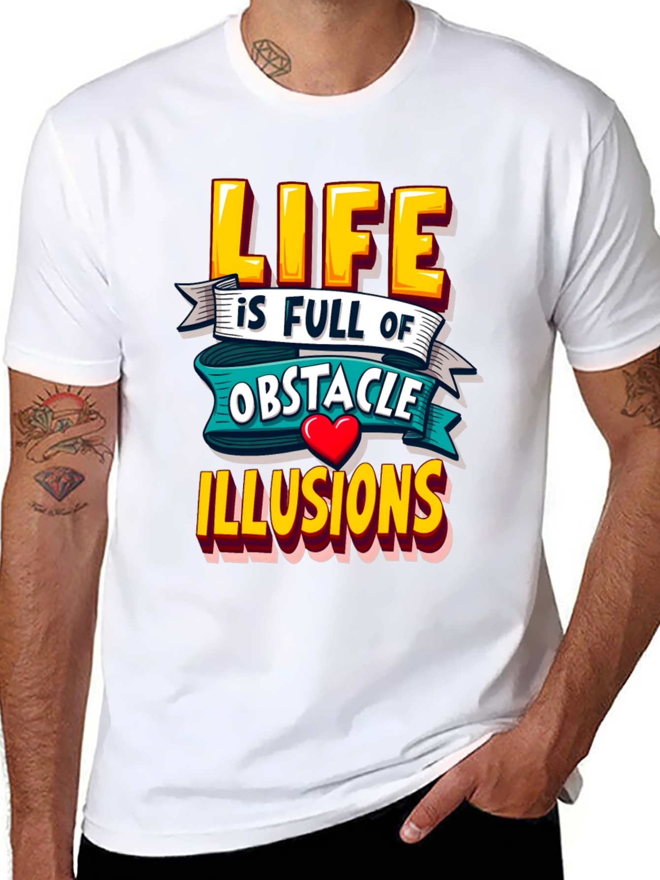 Black Life Obstacle Illusions Graphic Tee view 8