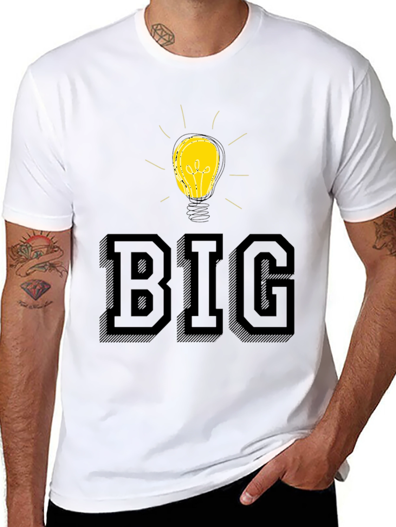 Black Big Idea T-Shirt - Black Cotton Blend view 8