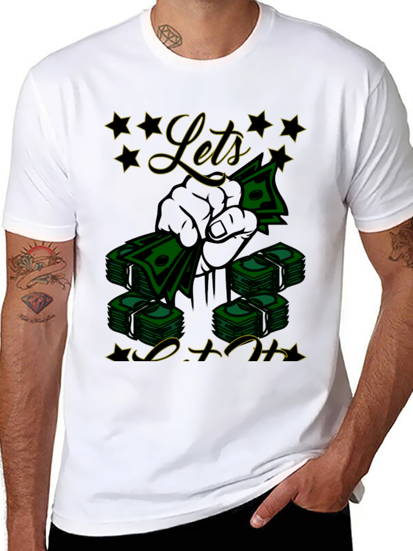 Black Let's Get That Money Black T-Shirt view 8