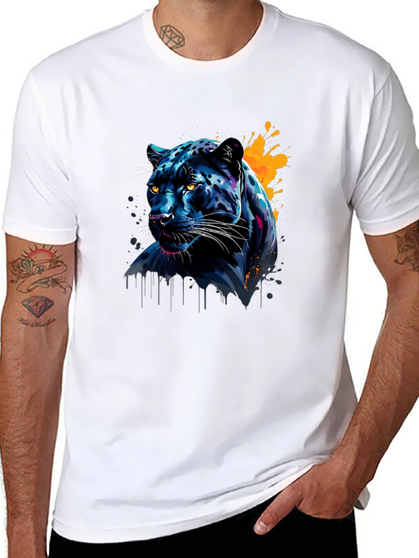 Black Bold Black Panther Graphic T-Shirt view 8