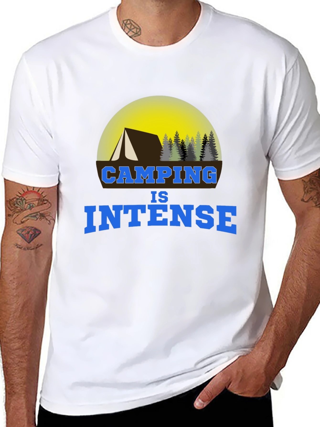 Black Camping is Intense Graphic T-Shirt view 8