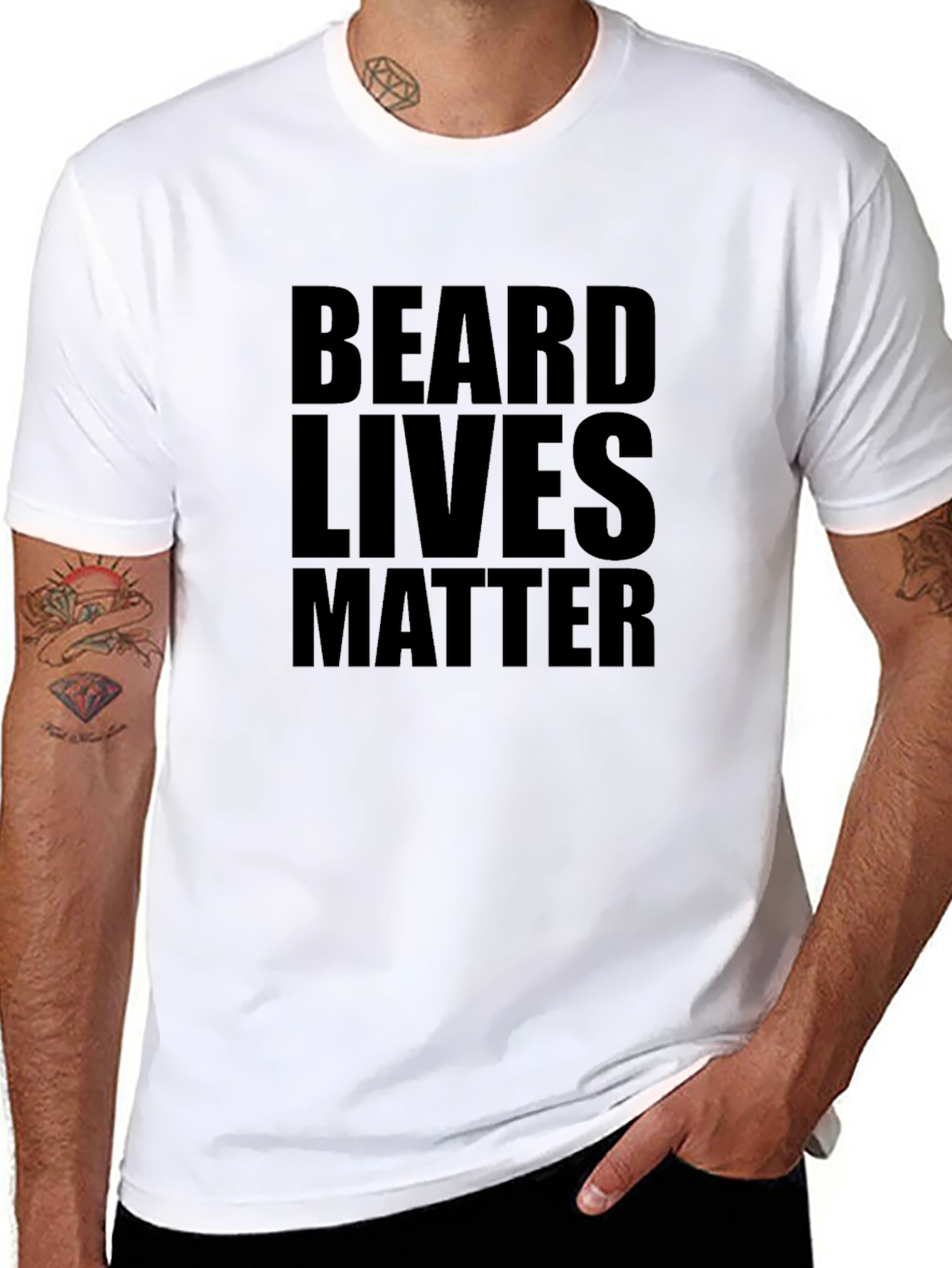 Black Beard Lives Matter Black Graphic Tee view 8