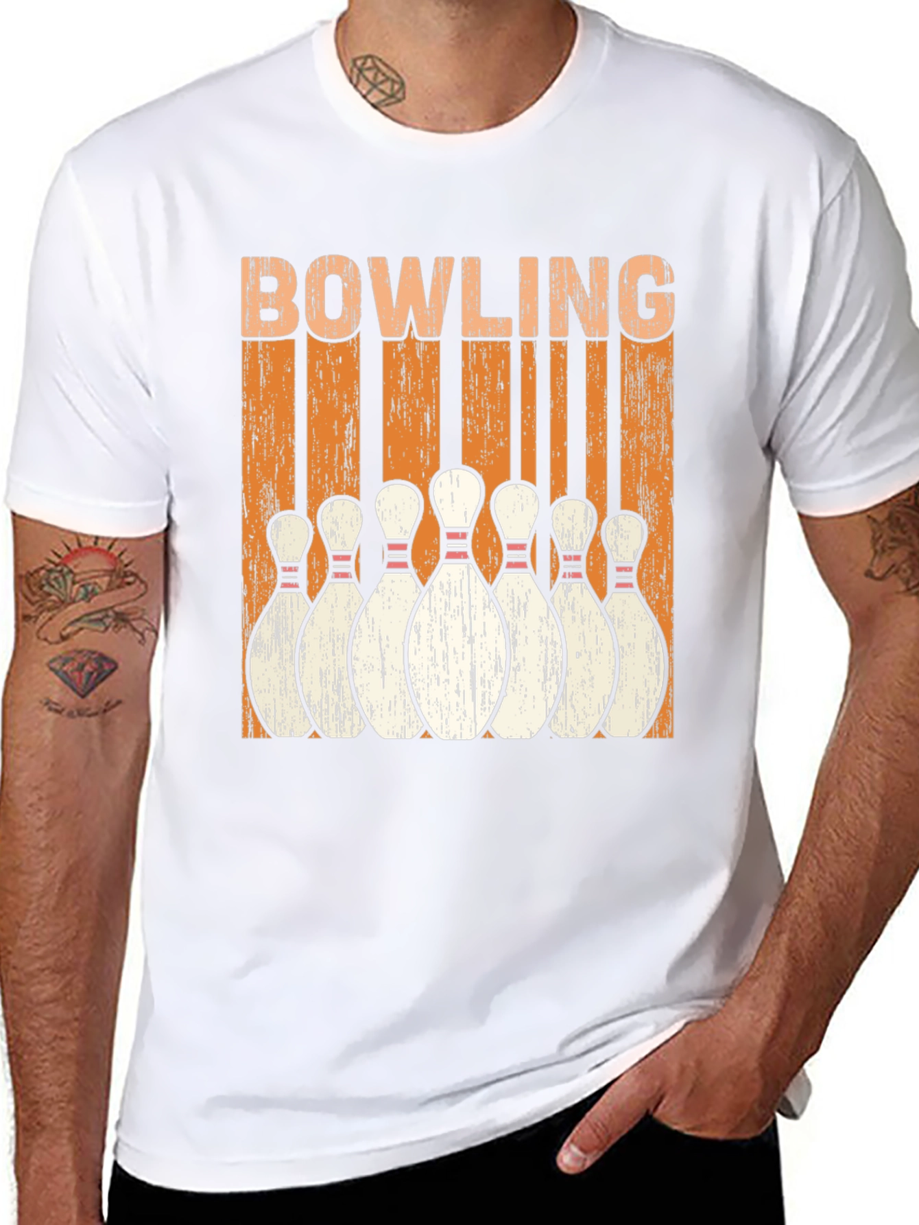 Black Bowling Pins Graphic T-Shirt view 8