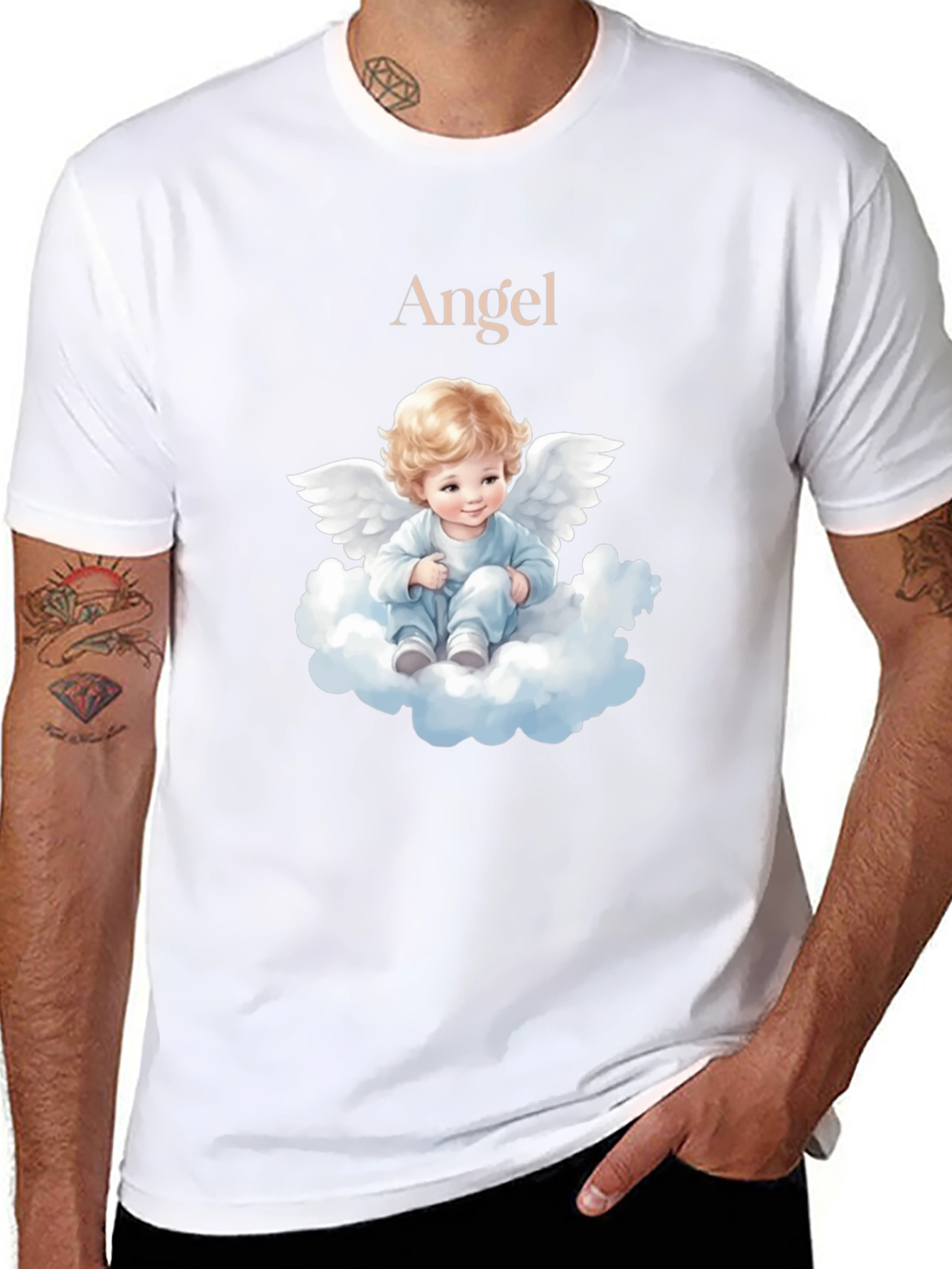 Black Angel Baby Graphic T-Shirt - Cute & Comfy Tee view 8
