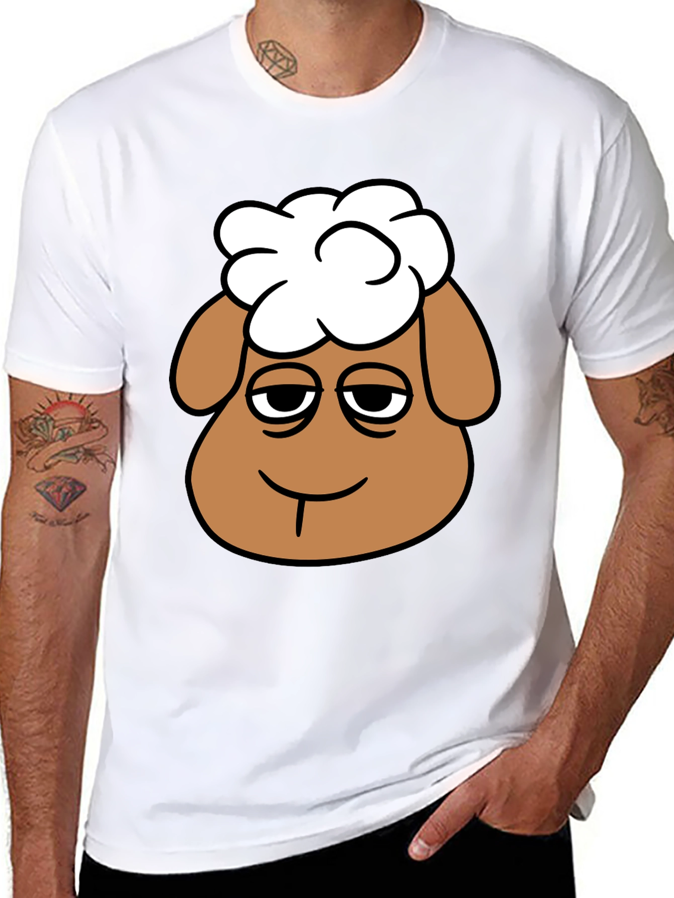 Shaun the Sheep Graphic Tee - Black Cotton Shirt - 8