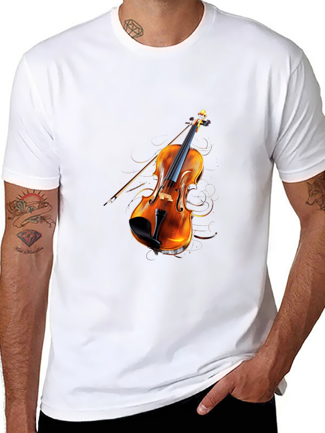 Black Violin Graphic Black T-Shirt view 8