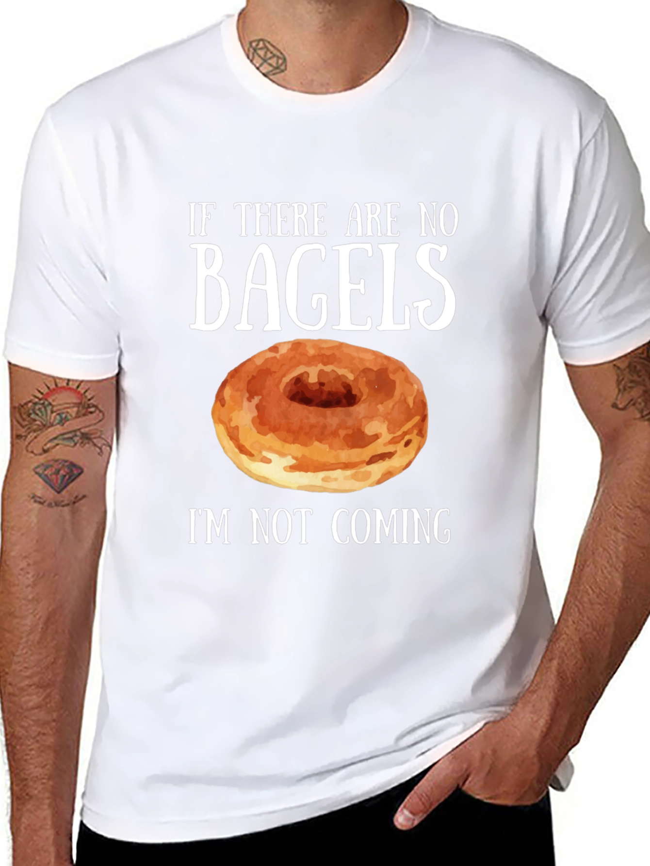 Black Funny Bagel Lover T-Shirt view 8