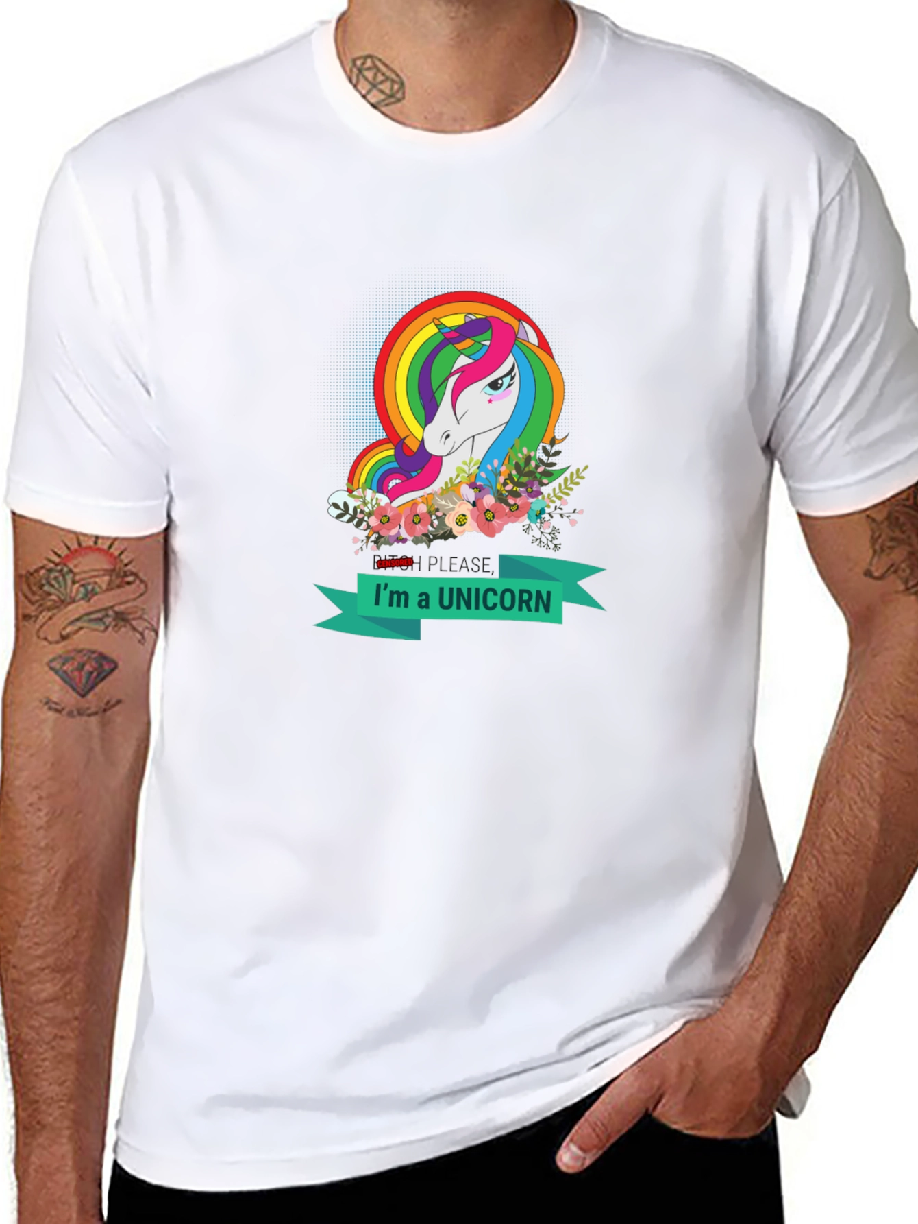 Black I'm a Unicorn T-Shirt - Rainbow Unicorn Design view 8