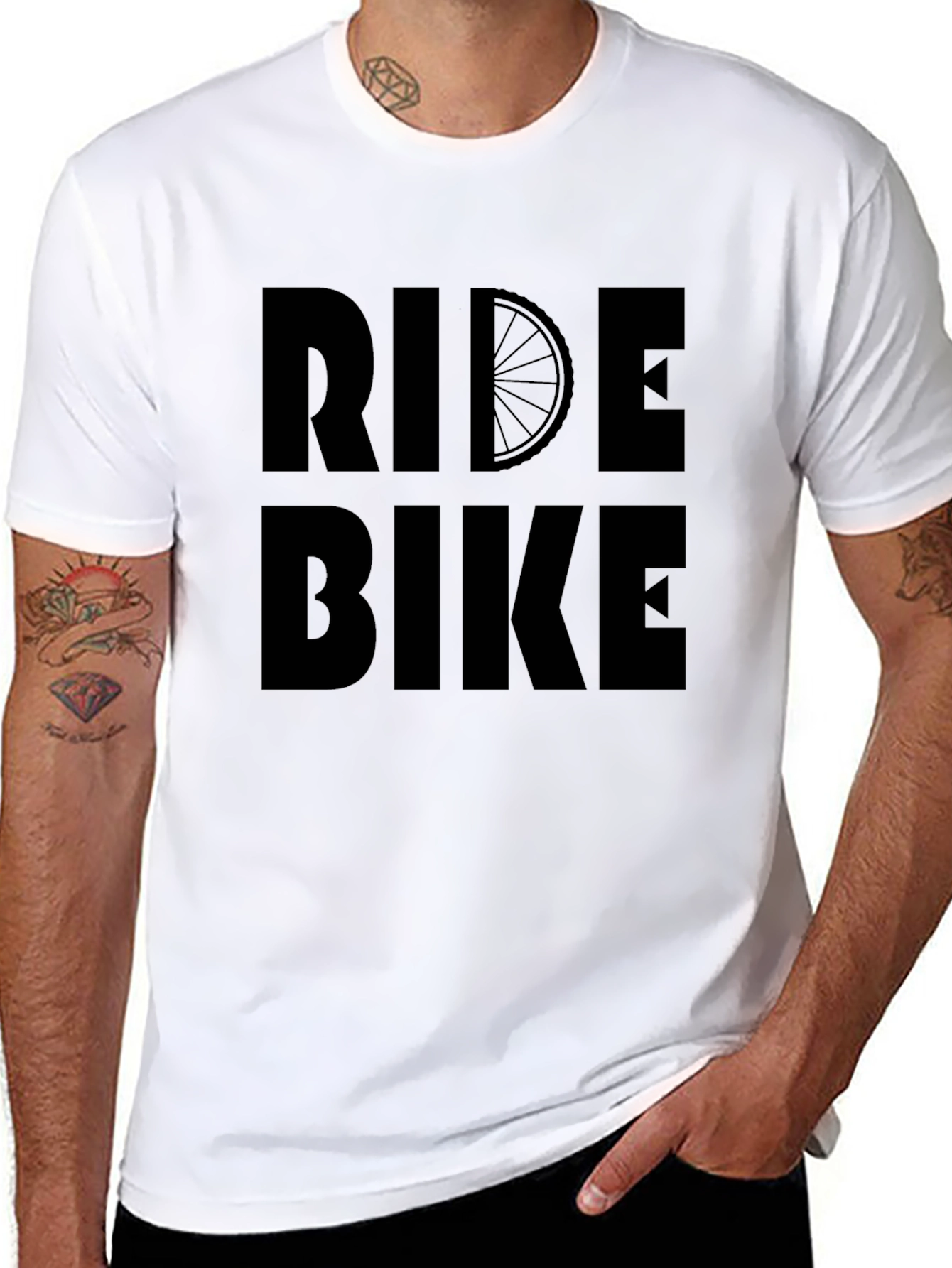 Black Ride Bike Graphic T-Shirt - Black Casual Tee view 8