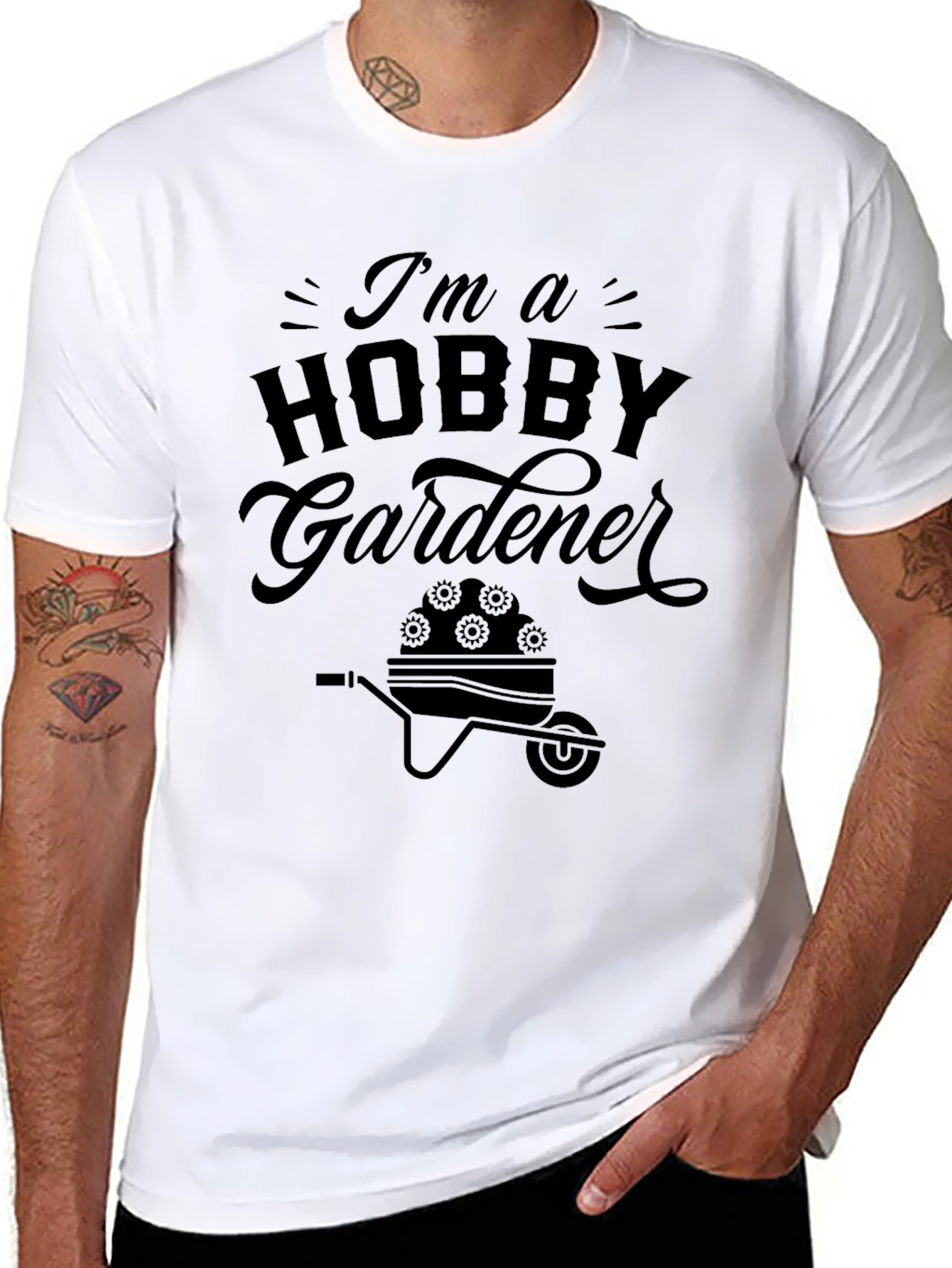 Black Hobby Gardener T-Shirt - Gardening Gift view 8