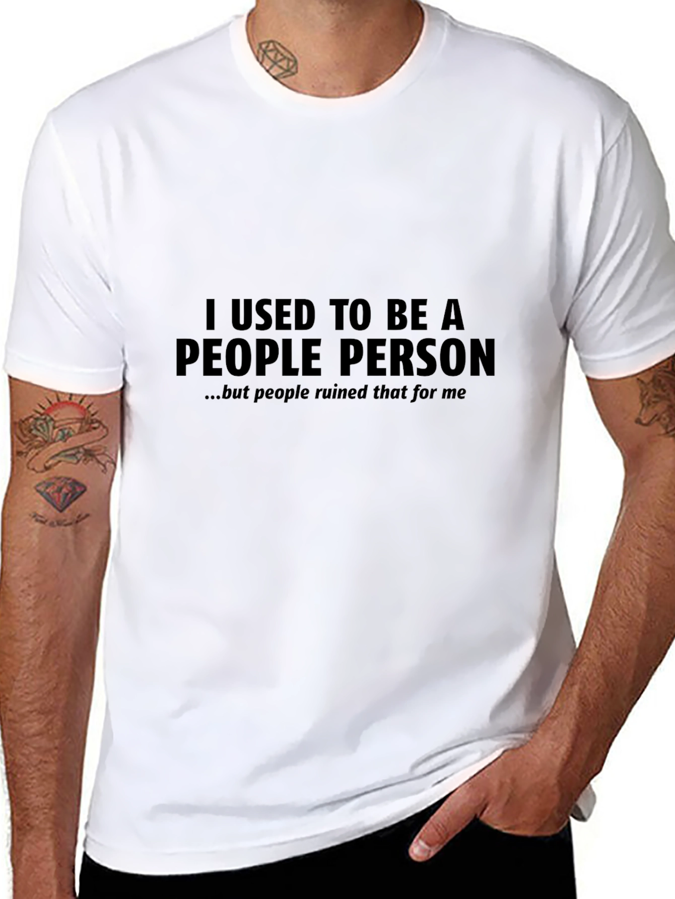 Black I Used To Be A People Person T-Shirt view 8