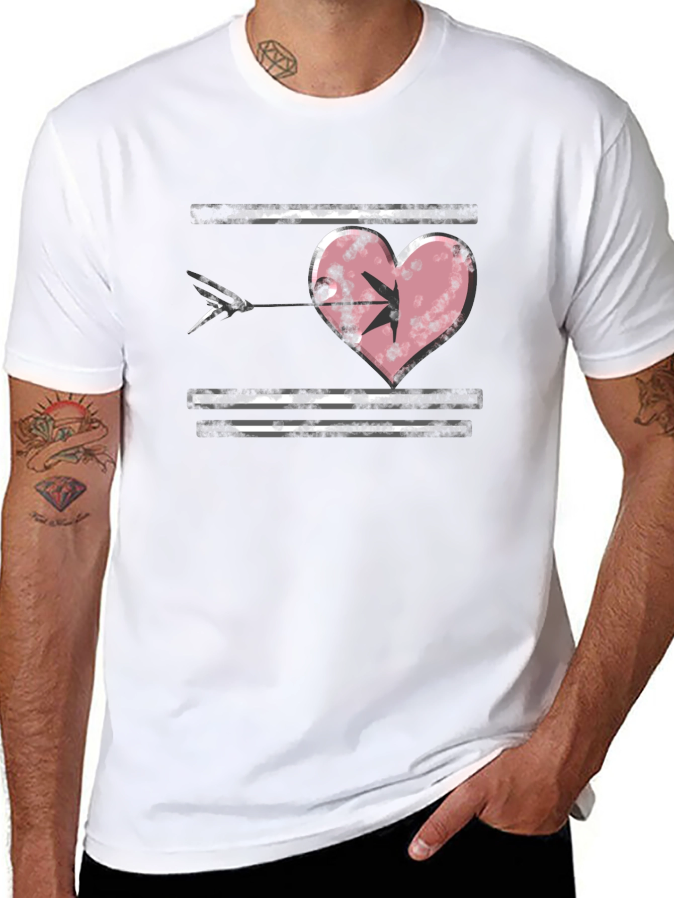 Black Heart Arrow T-Shirt - Grunge Style view 8
