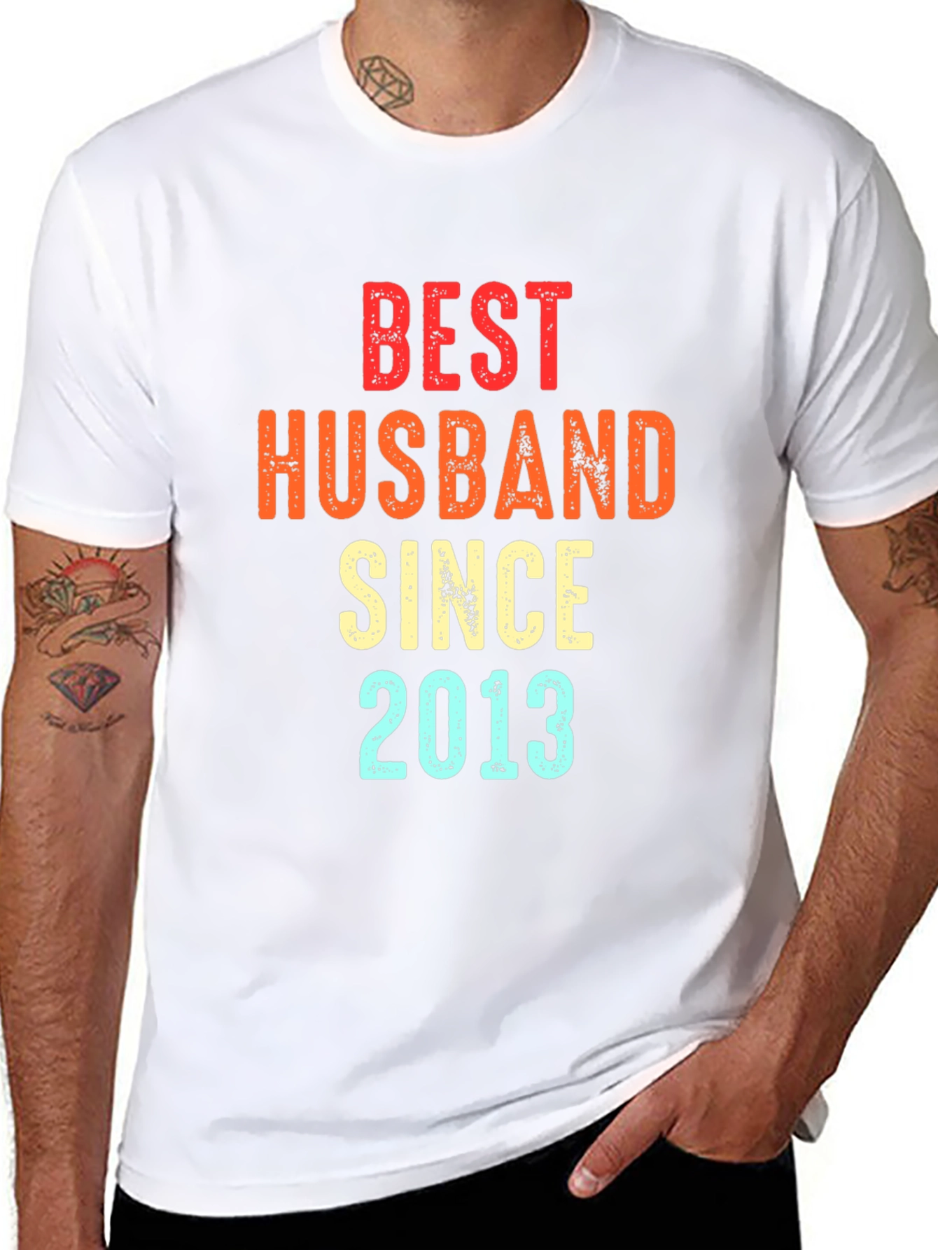 Black Best Husband Since 2013 T-Shirt view 8