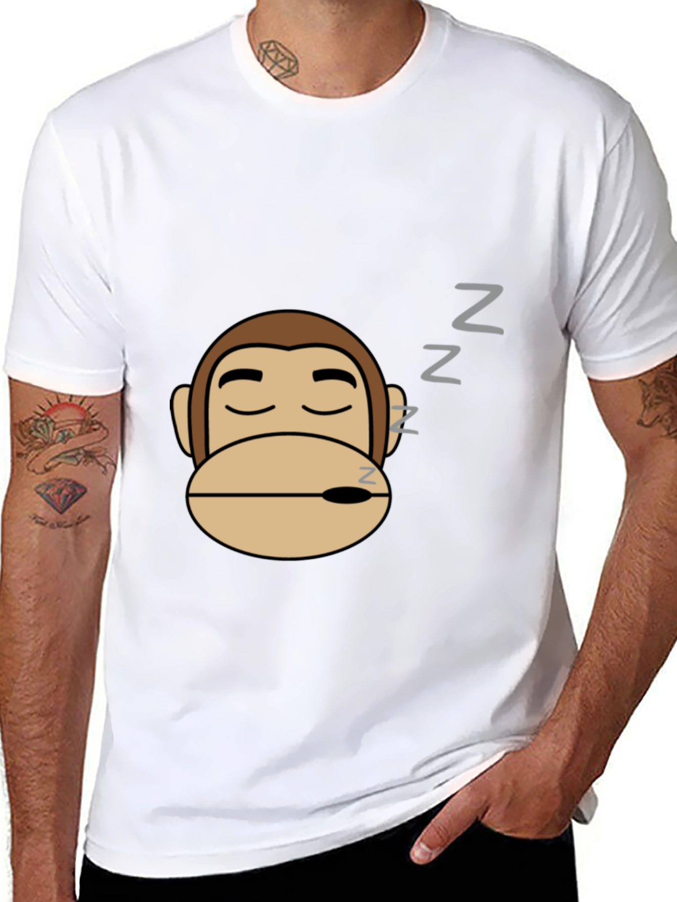 Sleeping Monkey Graphic Tee - Relaxed Fit - 8