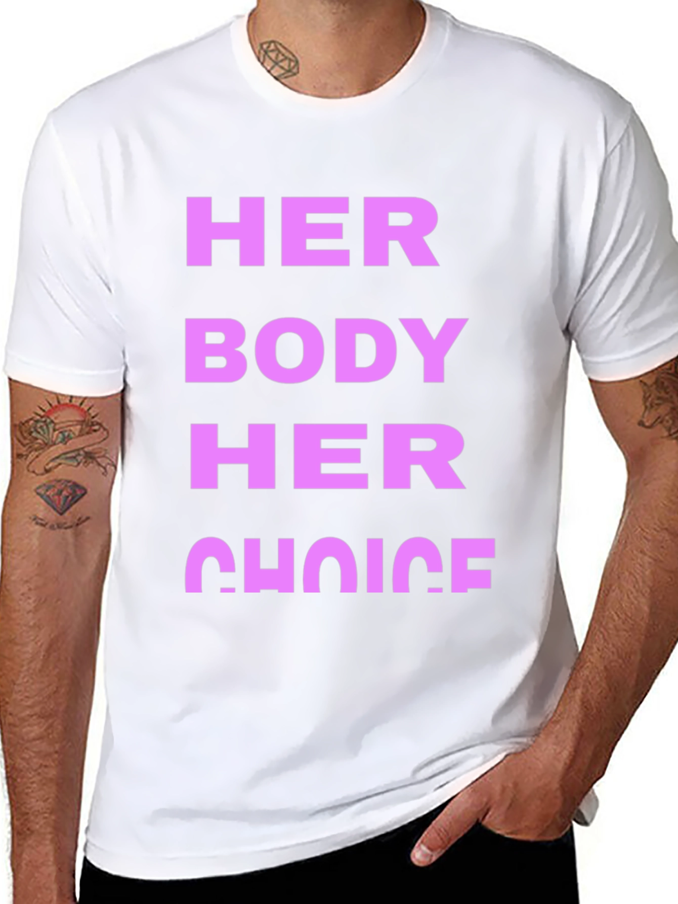 Black Her Body Her Choice Graphic Tee - Pro Choice view 8