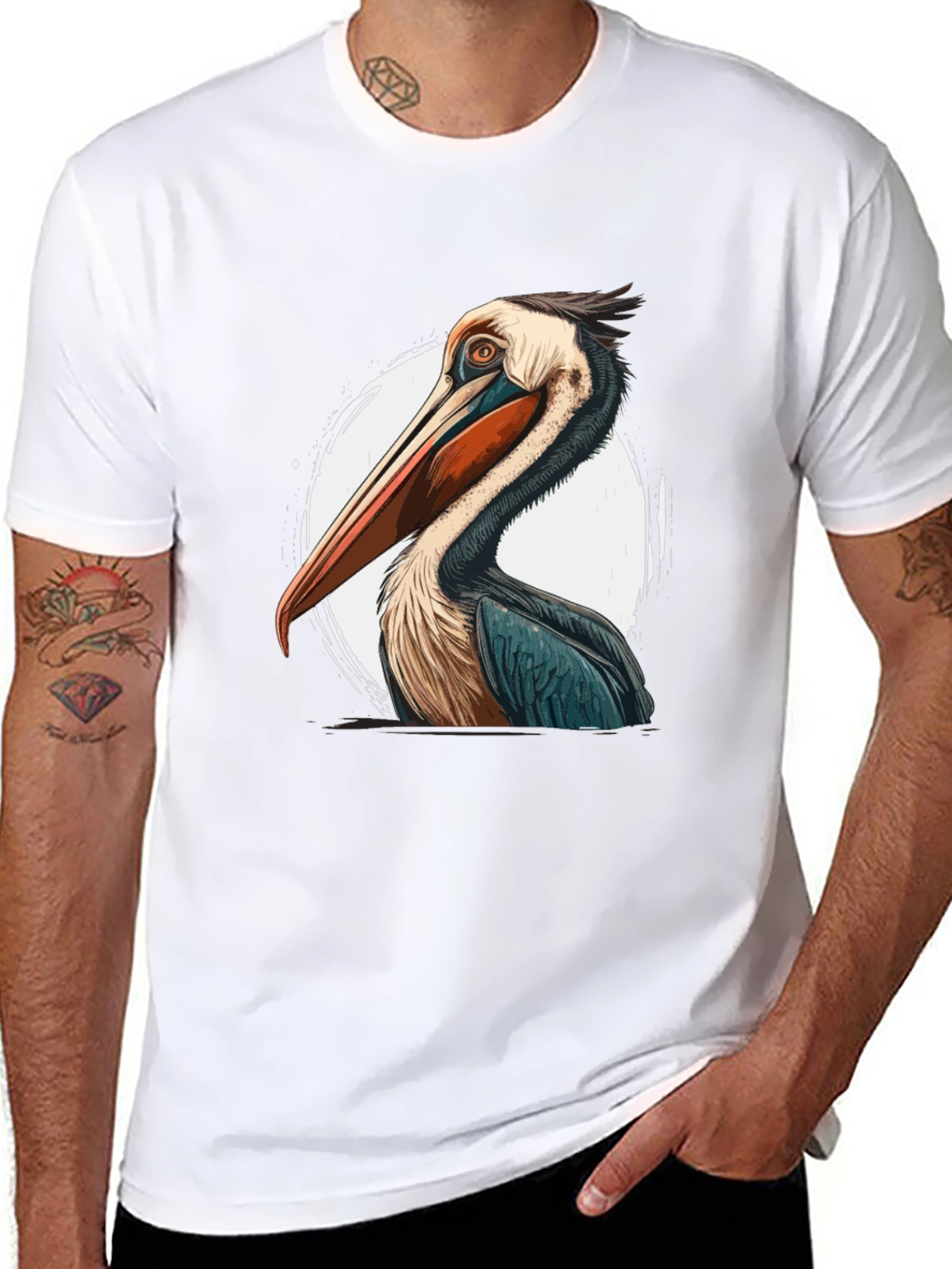 Black Pelican Graphic Tee - Unique Bird Design view 8