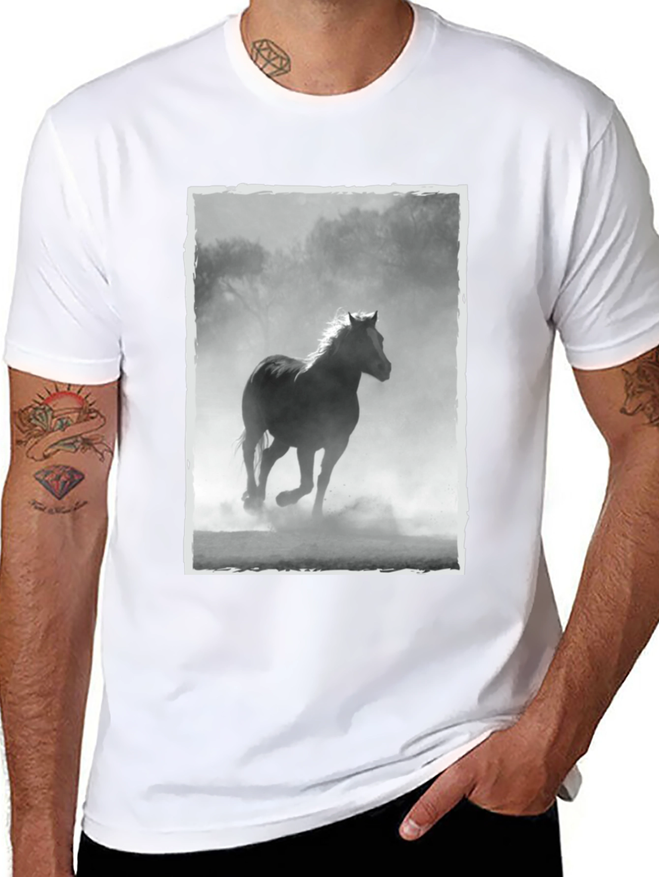 Black Black Horse T-Shirt - Equestrian Style view 8