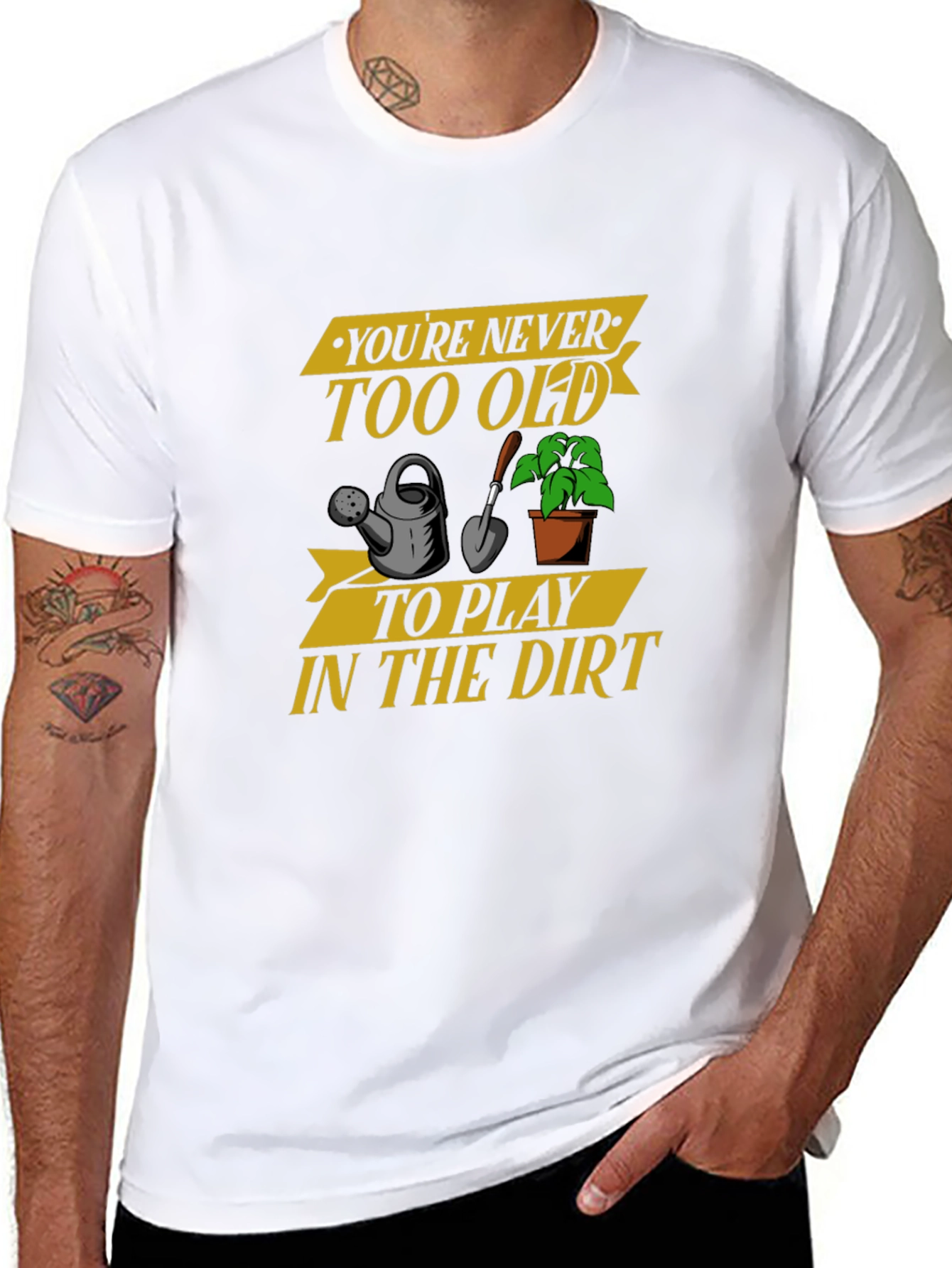Black You're Never Too Old Gardening T-Shirt view 8