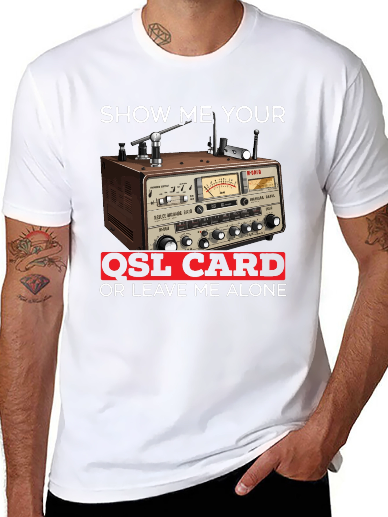 Black Show Me Your QSL Card T-Shirt view 8