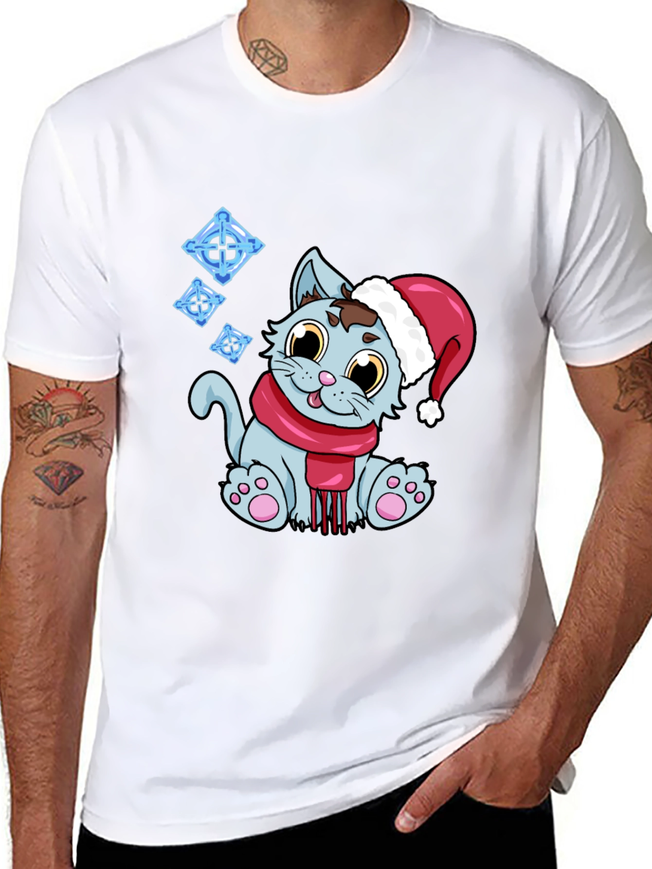 Festive Cat T-Shirt - Holiday Cheer - 8