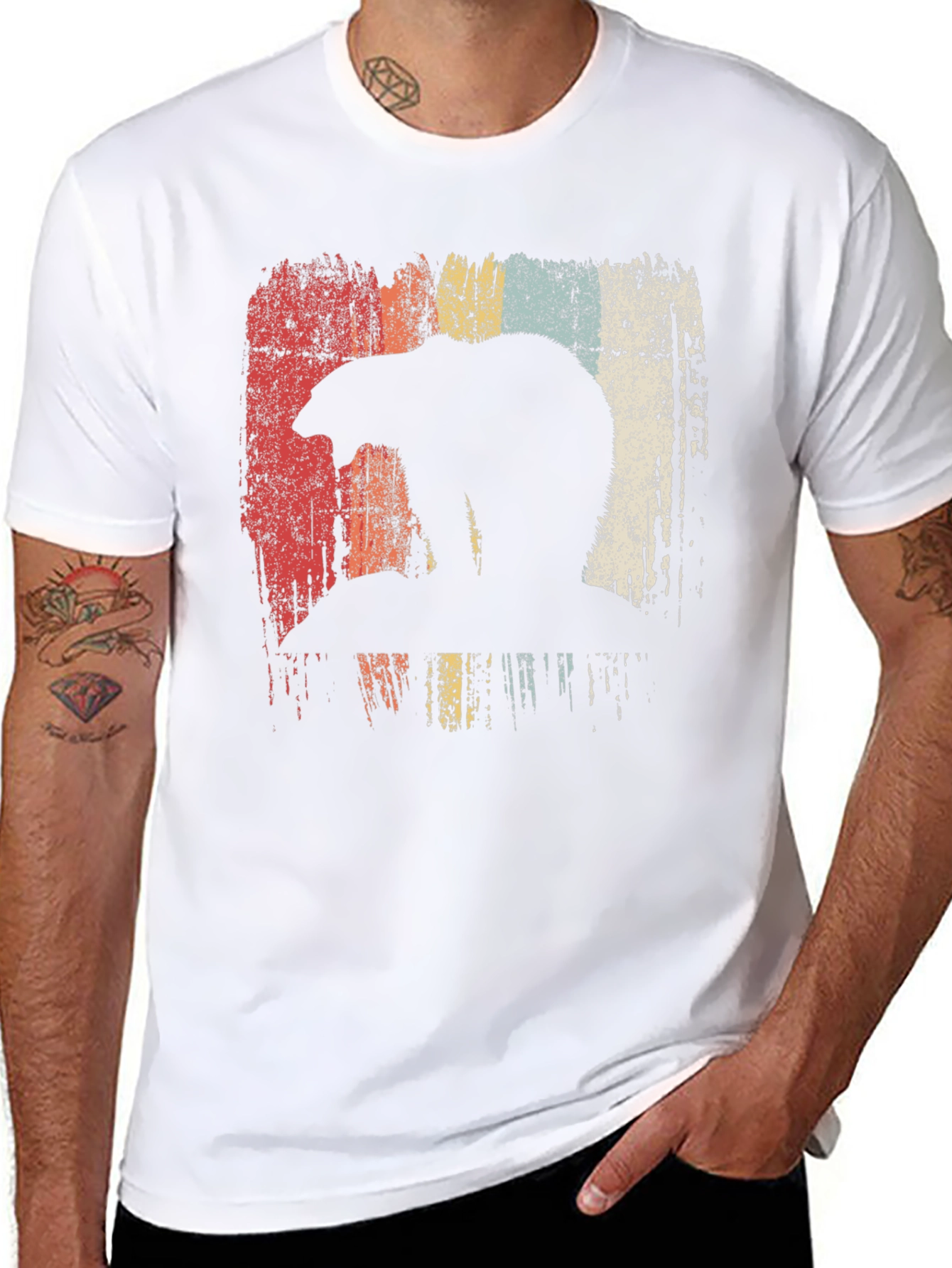 Black Retro Bear Graphic T-Shirt - Vintage Style view 8