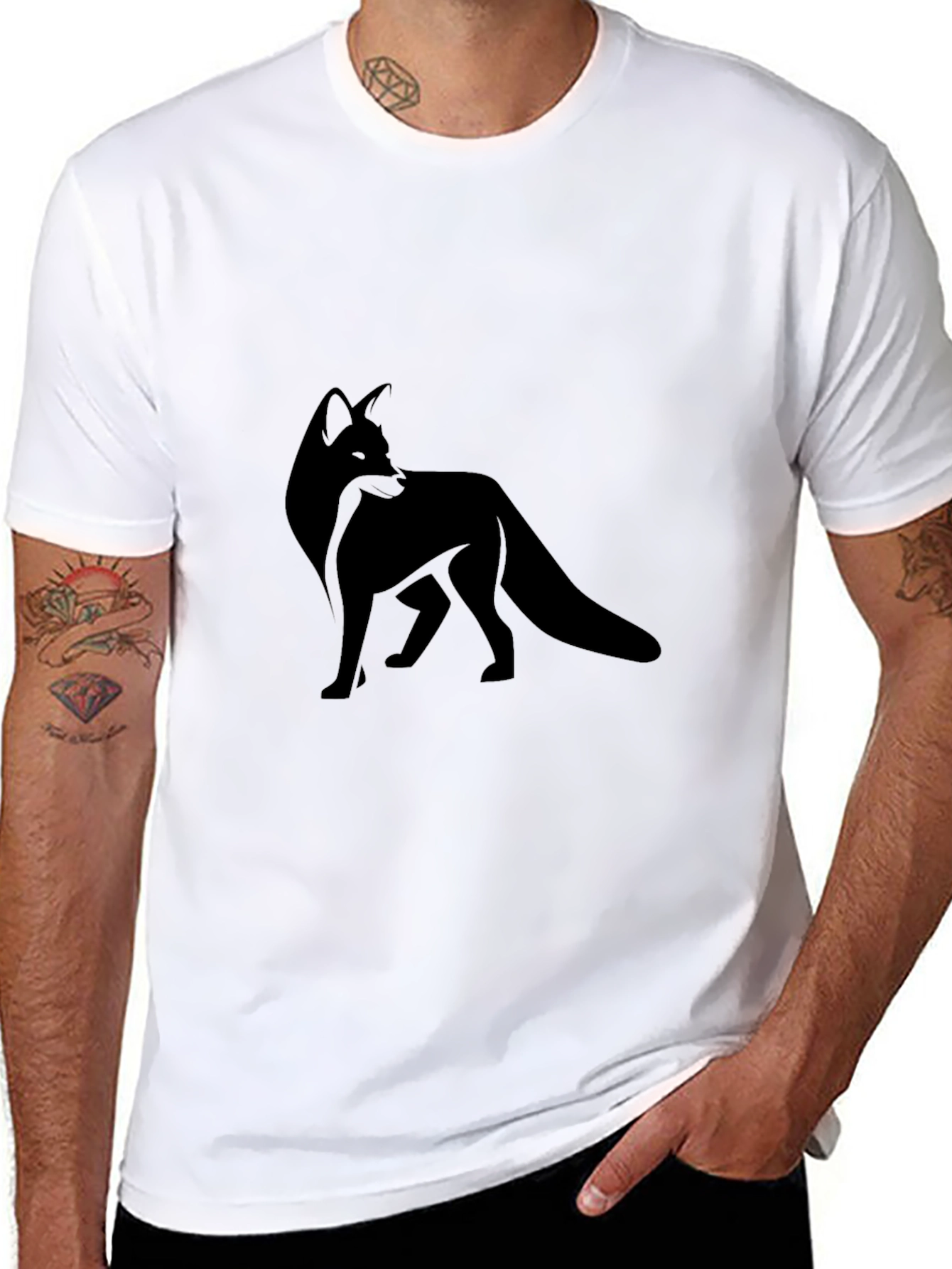 Black Black Fox Graphic Tee - Modern Style view 8