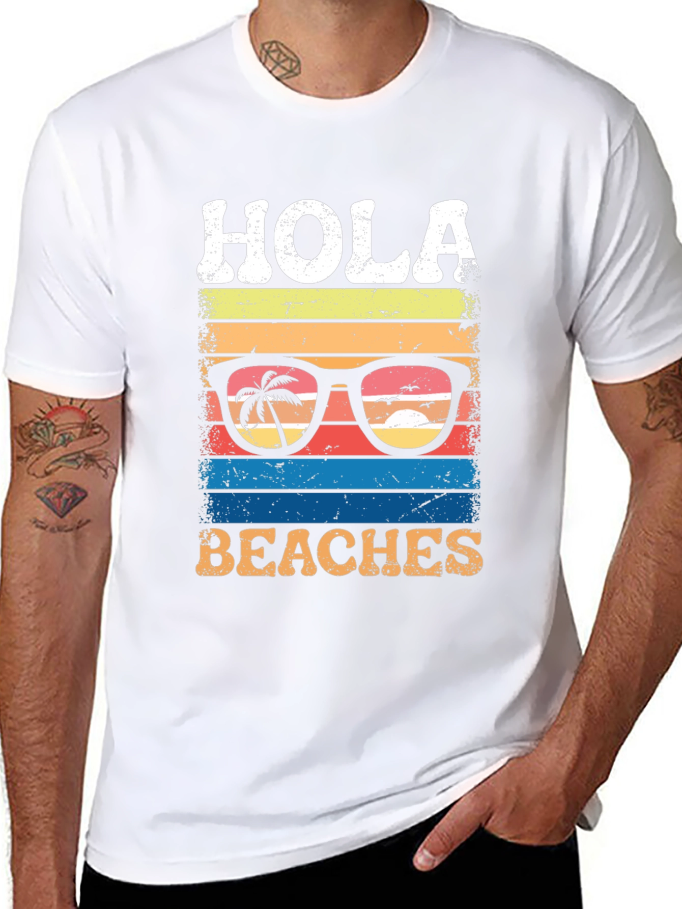 Black Hola Beaches Graphic T-Shirt view 8