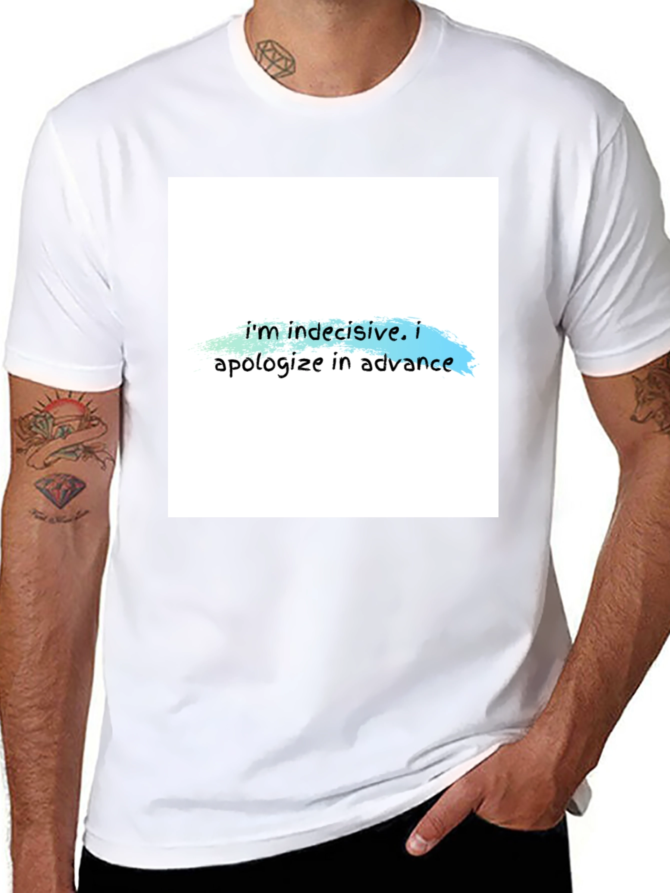 Black Indecisive T-Shirt - Funny Apology Tee view 8