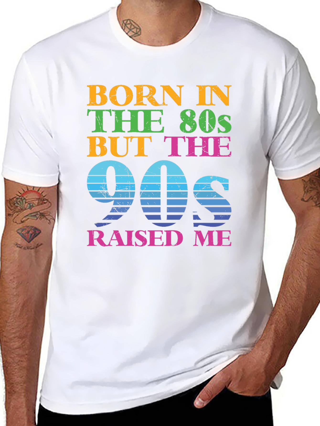 Black Born in the 80s Raised in the 90s T-Shirt view 8