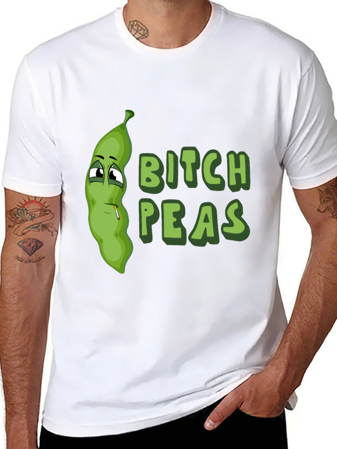 Black Bitch Peas Graphic T-Shirt view 8
