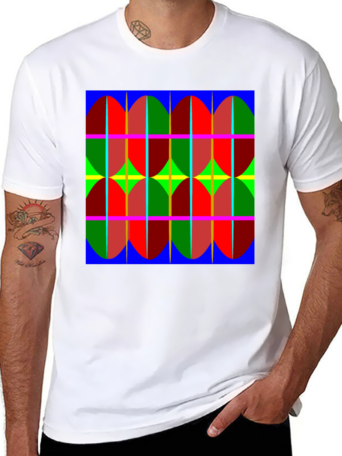 Black Abstract Pattern Tee: Bold, Modern Design T-Shirt view 8