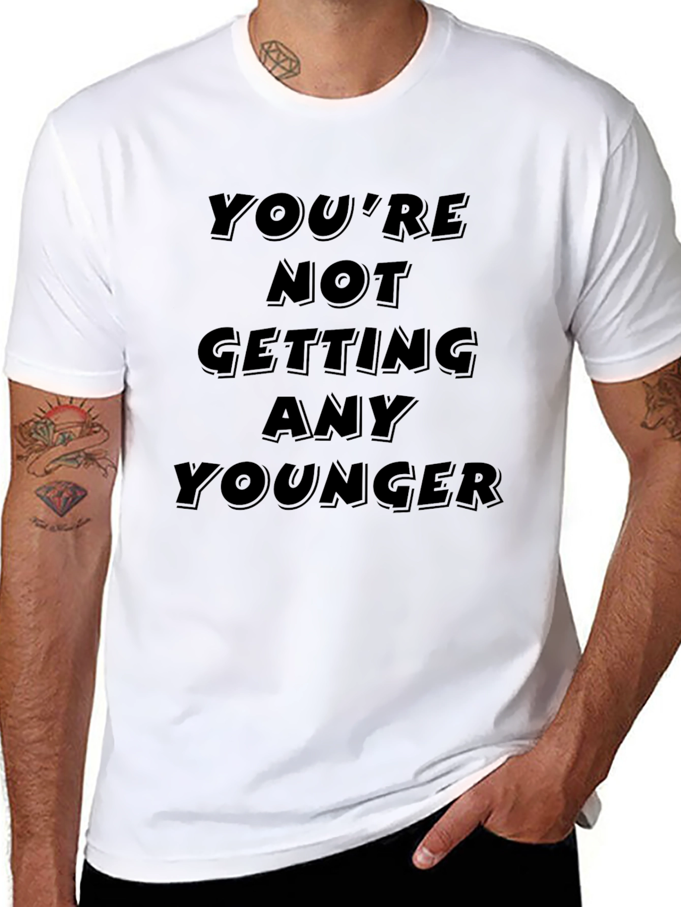 Black Humorous Black T-Shirt - You're Not Getting Any Younger view 8