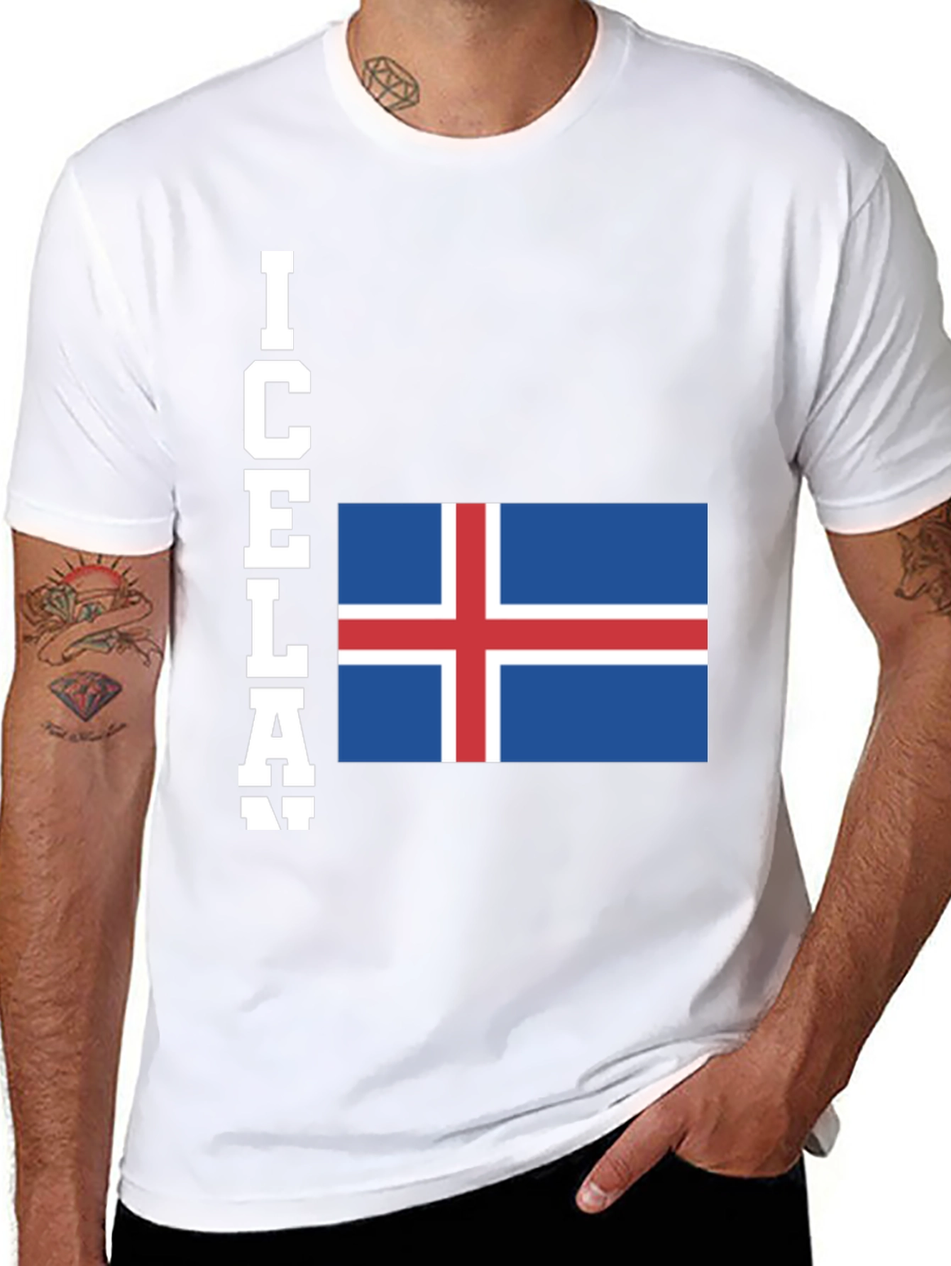 Black Iceland Flag T-Shirt - Black Graphic Tee view 8