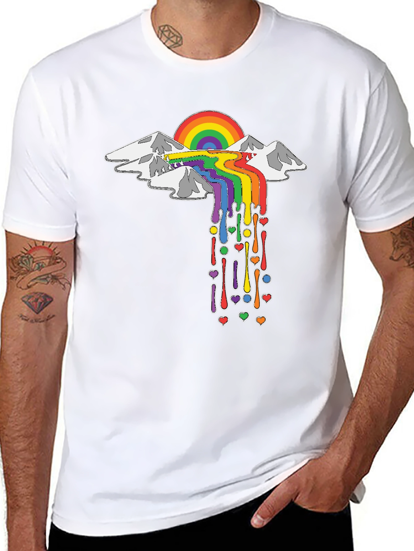 Black Rainbow Mountain T-Shirt - Express Yourself! view 8