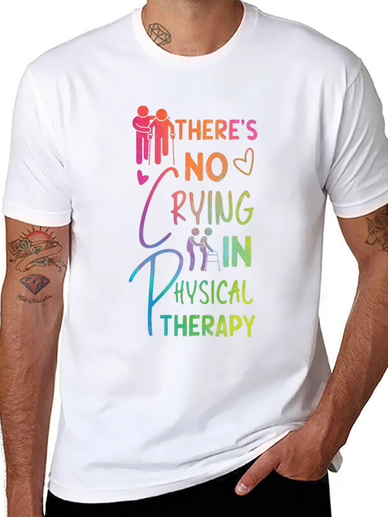 Black Physical Therapy T-Shirt - No Crying view 8